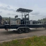 Black Boat Right flounder boat with an air motor