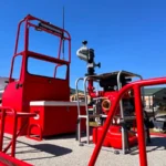 Pump and water monitor on a Boat Right fire and rescue boat